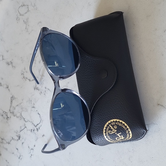 Ray Ban 4371F Blue Transparent Women's Sunglasses - Picture 3 of 7